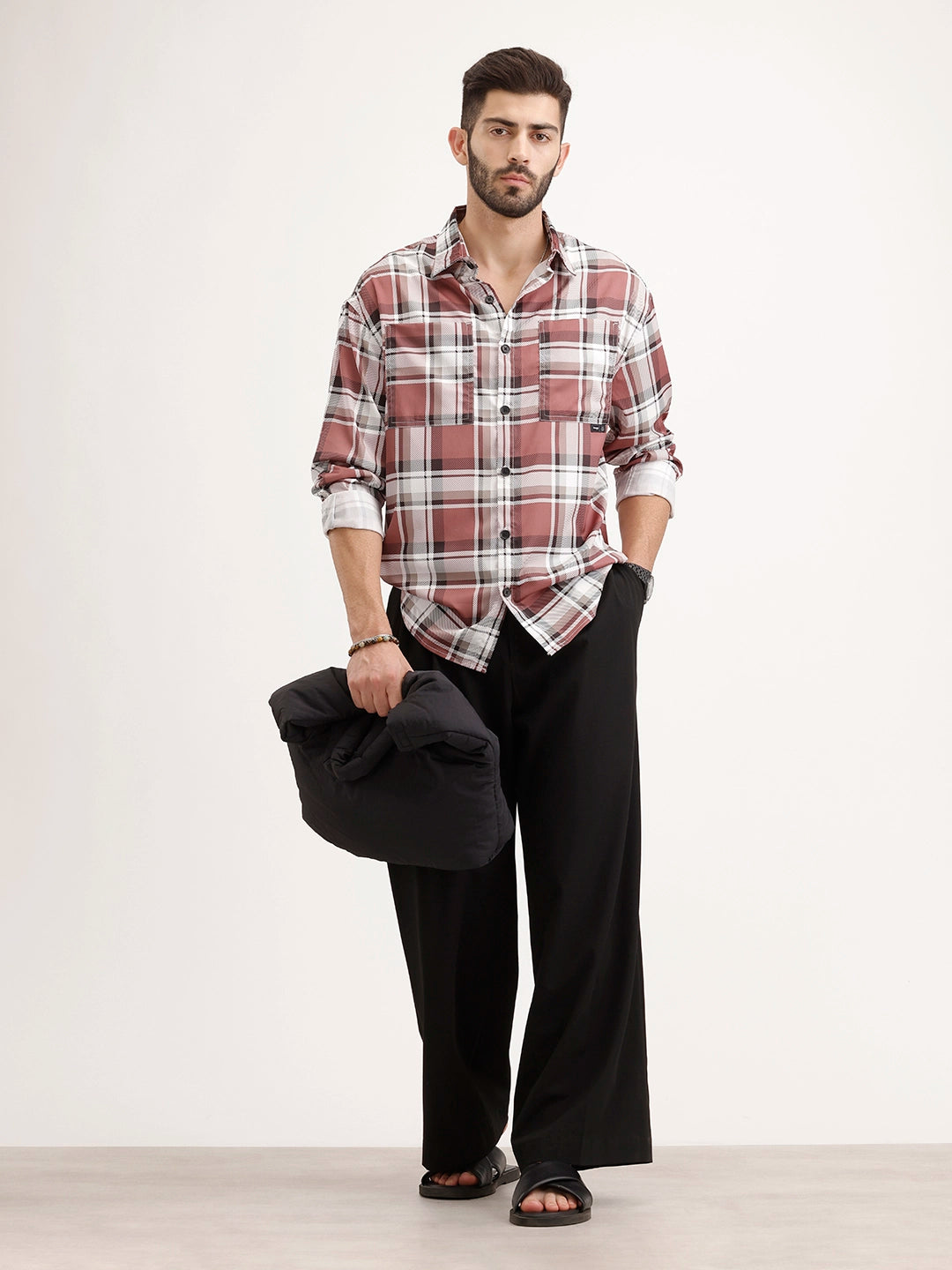 Oversized Fit Double Pocket Shirt | Rust