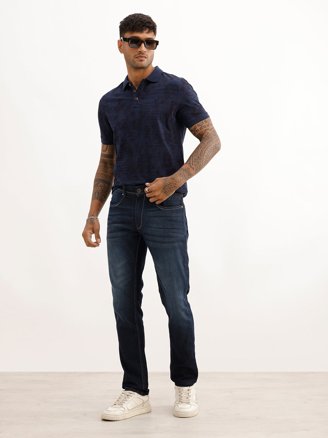 Faded Slim Fit Denim Jeans | Blue
