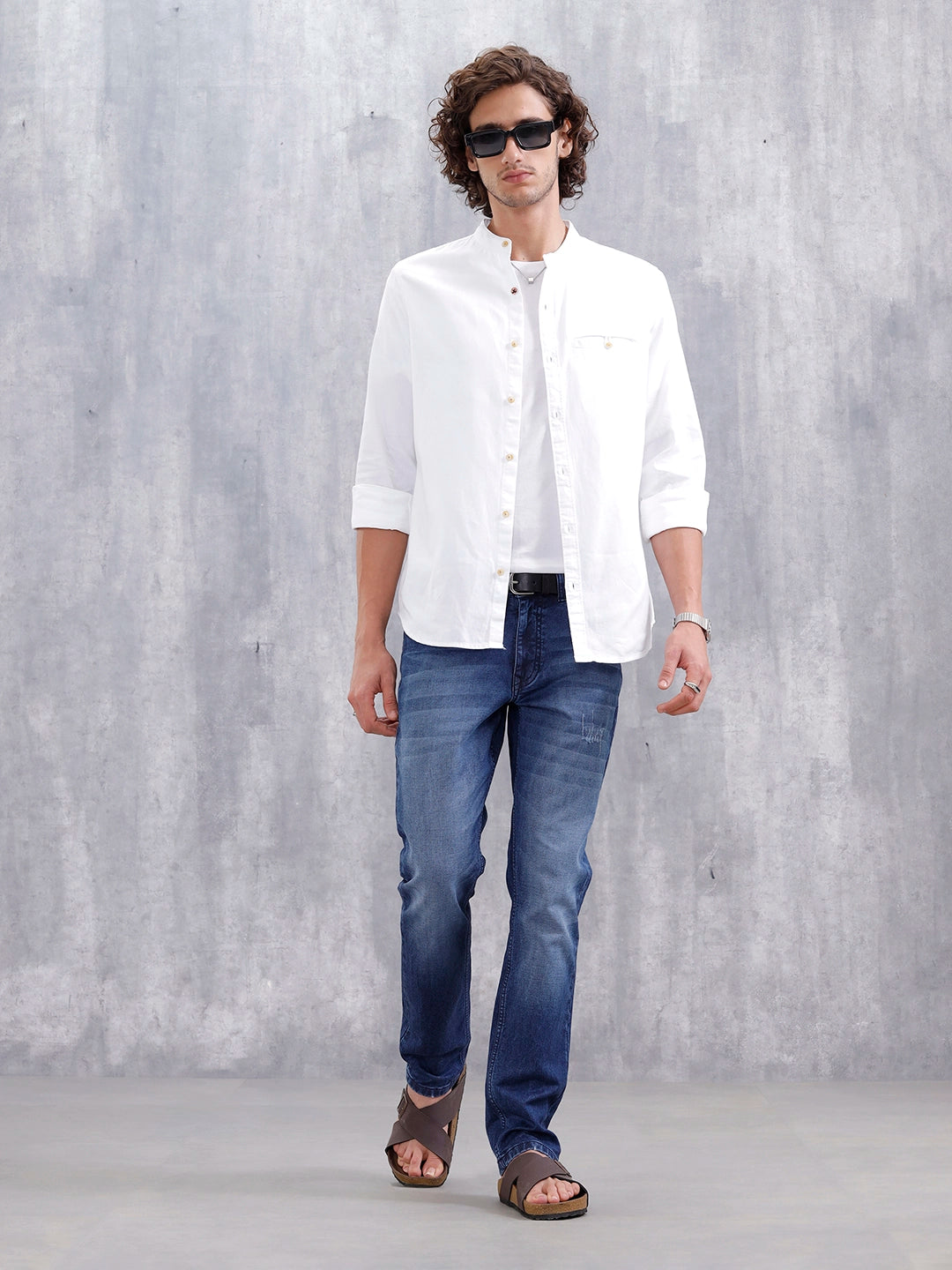 Mild Distressed Straight Fit Jeans | Dark Stone