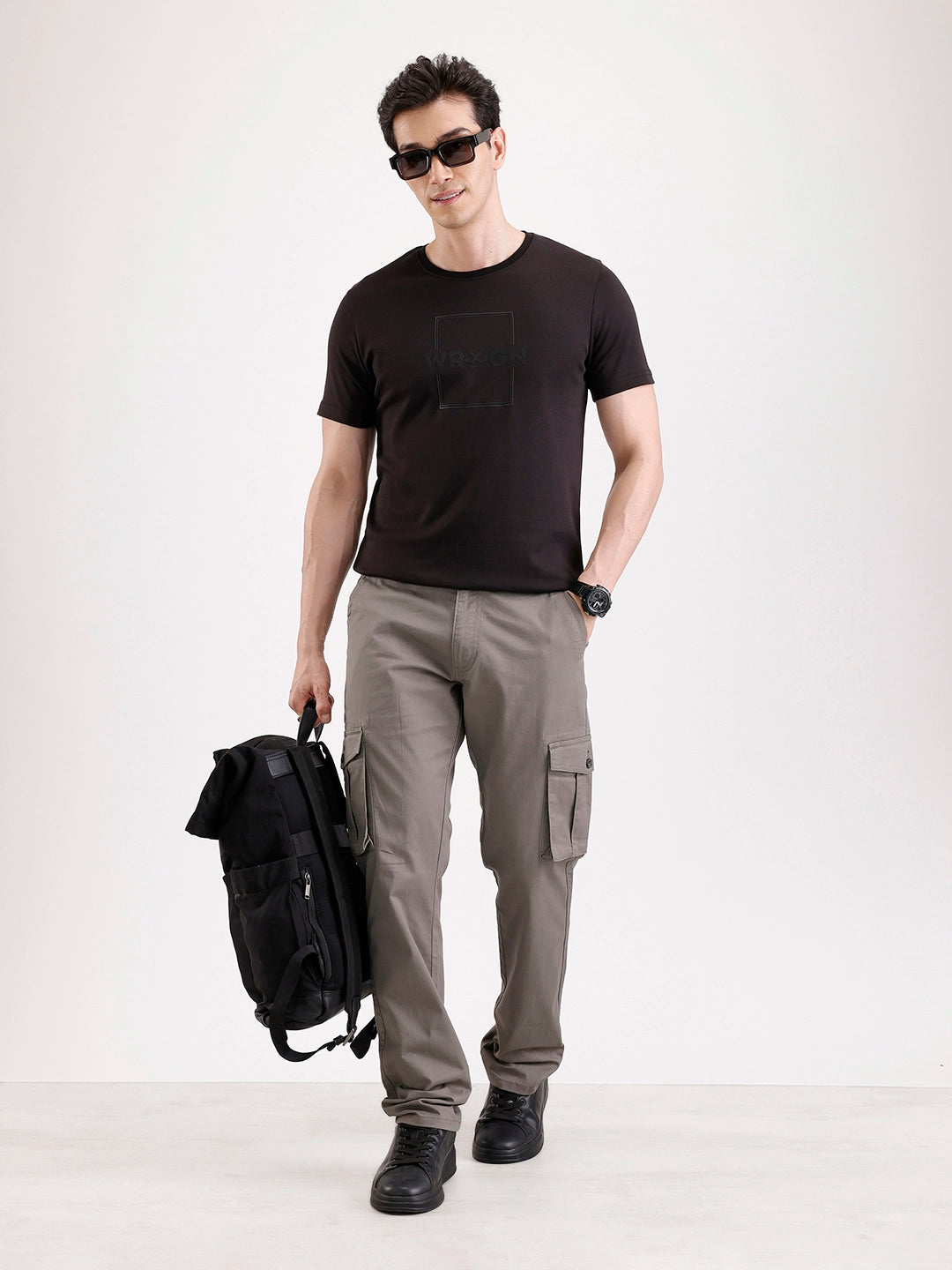 Solid HD Printed T-Shirt   |  Black