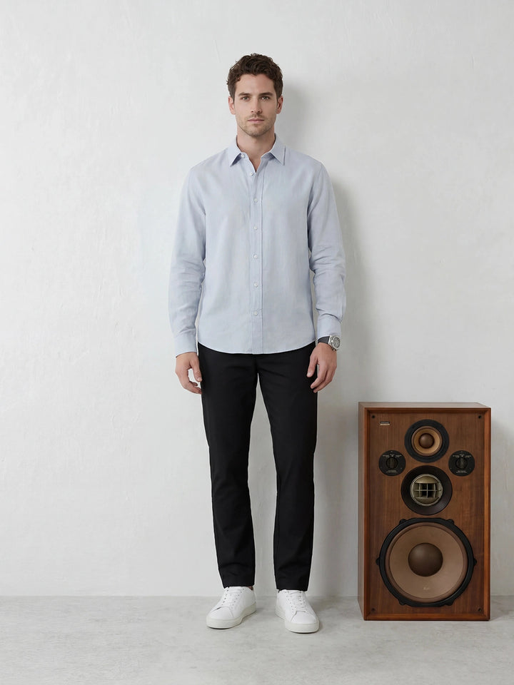 Straight Fit Solid Trouser | Black