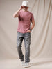 Raw Edged Solid Pink T-Shirt