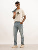 Slim Fit Foli Printed T-Shirt | Beige