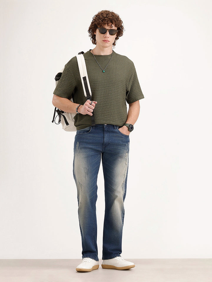 Anti Fit Distressed Denim Jeans | Blue