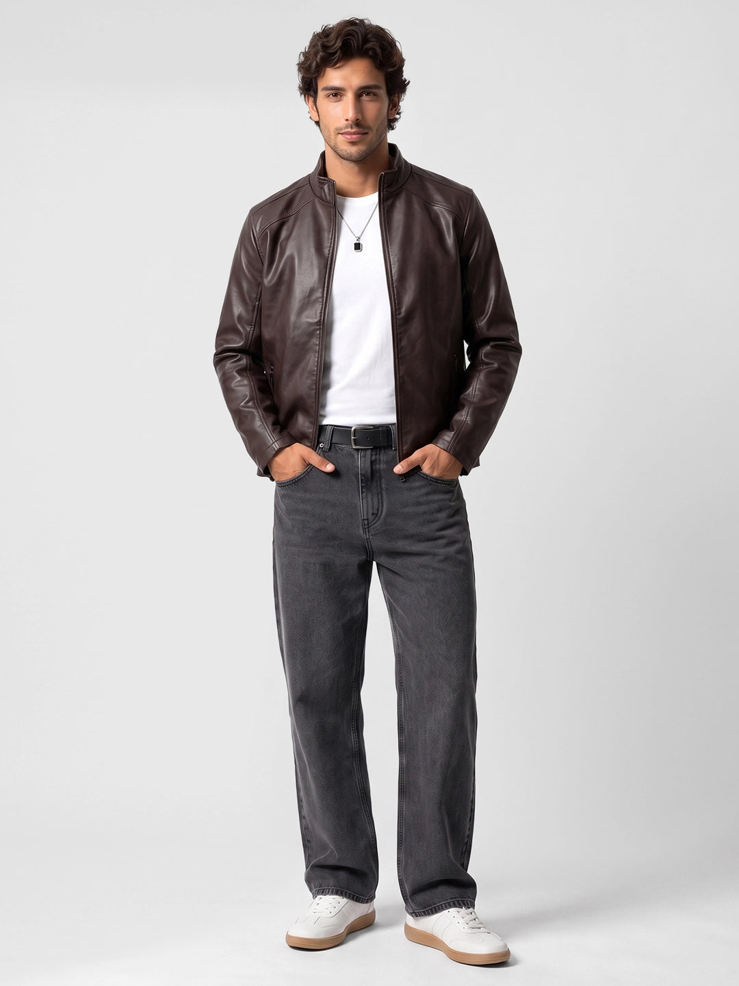 Solid Slim Fit Jacket | Black | WHJK5137
