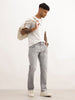 Heavy Faded Straight Fit Denim Jeans | Grey