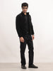 Solid Regular Fit Puffer Jacket | Black