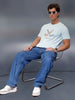 Classic Placement Printed T-Shirt   |  Light Blue