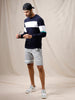 Colourblocked  Navy Sweatshirt