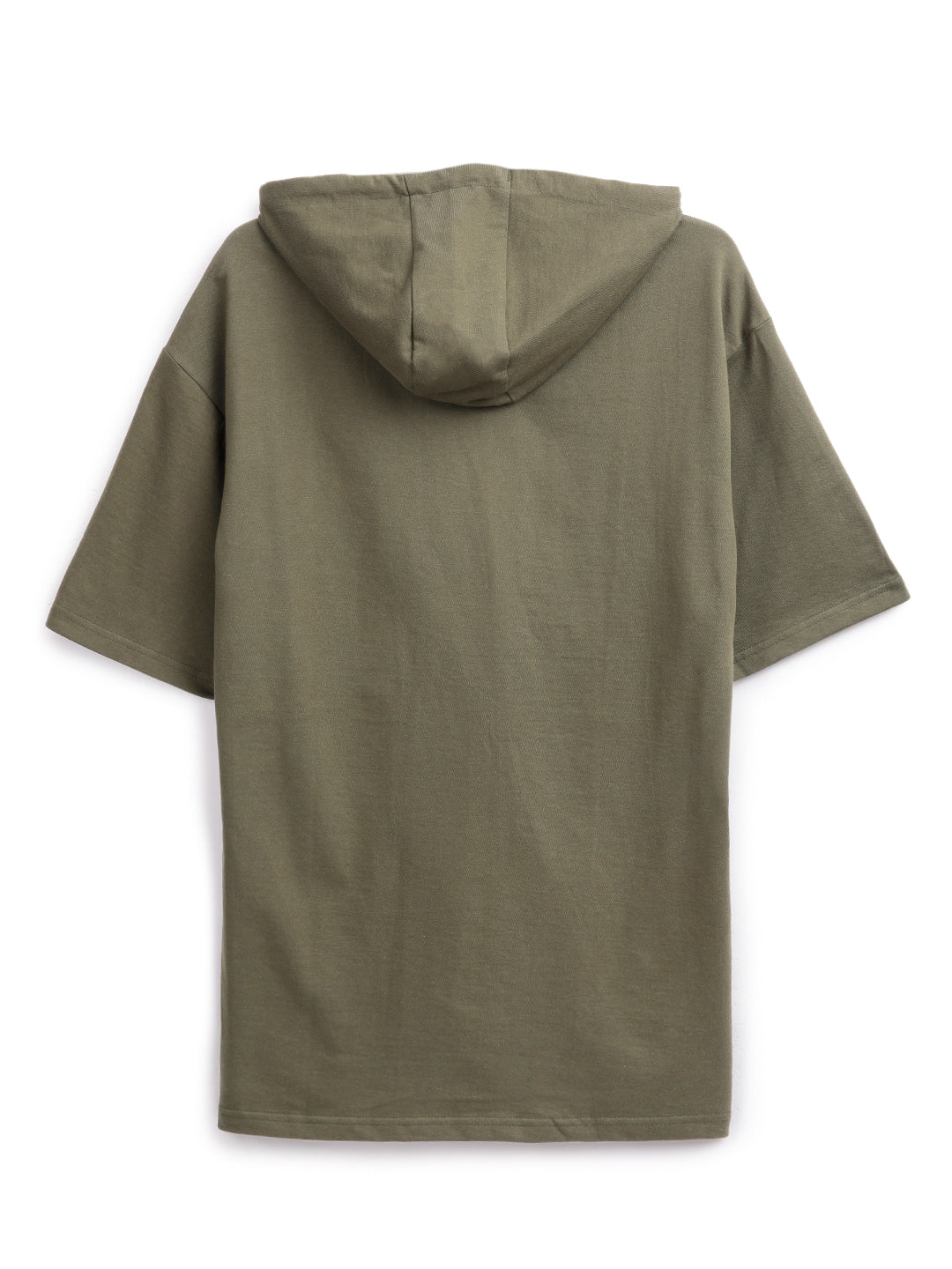 Olive Print Hooded Oversized T-Shirt