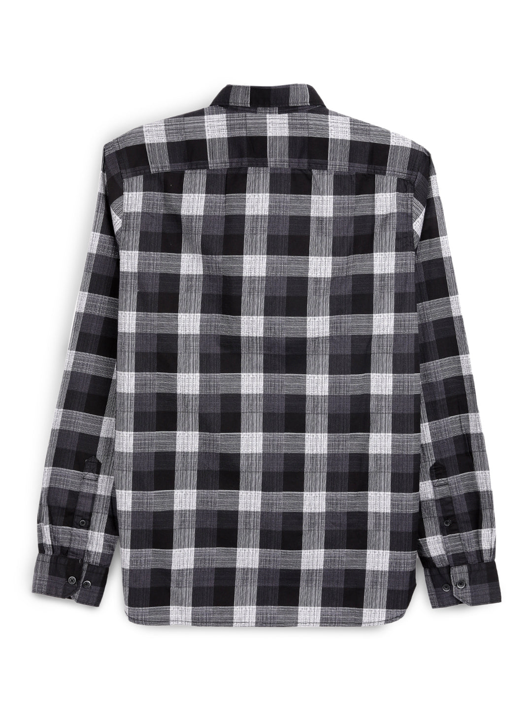 Premium Long Sleeve Checked Black Shirt