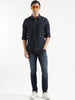 AOP Classic Navy Blue Cotton Shirt