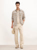 Oversized Grindle Structured Check Double Pocket Shirt | Khaki