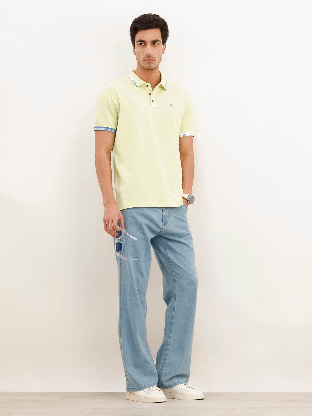 Slim Fit Tipping Collar Polo T-Shirt | Green