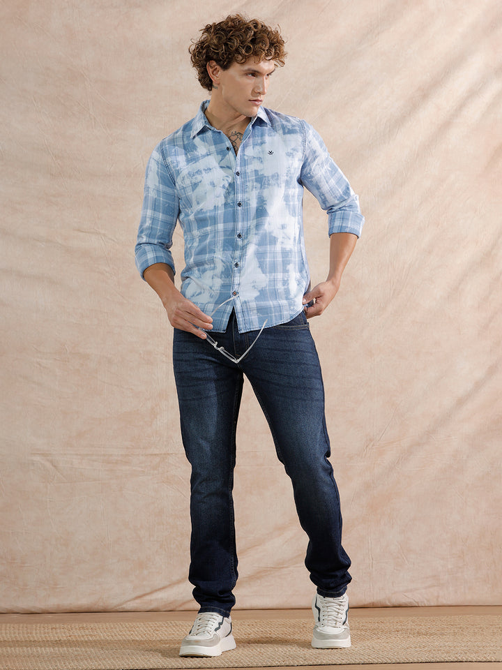 Casual Heavy Fade Slim Fit Jeans | Blue