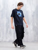 Wrogn Distressed Effect Printed Graphic Tee For Men's | Black