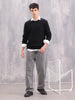 Round Neck Comfort Fit Pullover | Black