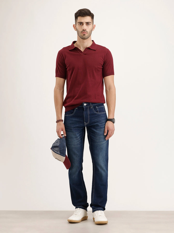 Straight Fit Denim Jeans | Blue