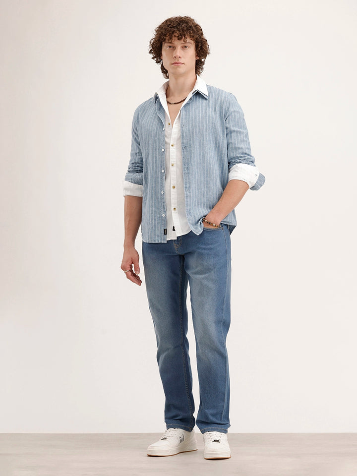 Relaxed Fit Denim Jeans | Light Blue