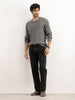 Solid Regular Fit Knitted Sweater | Grey