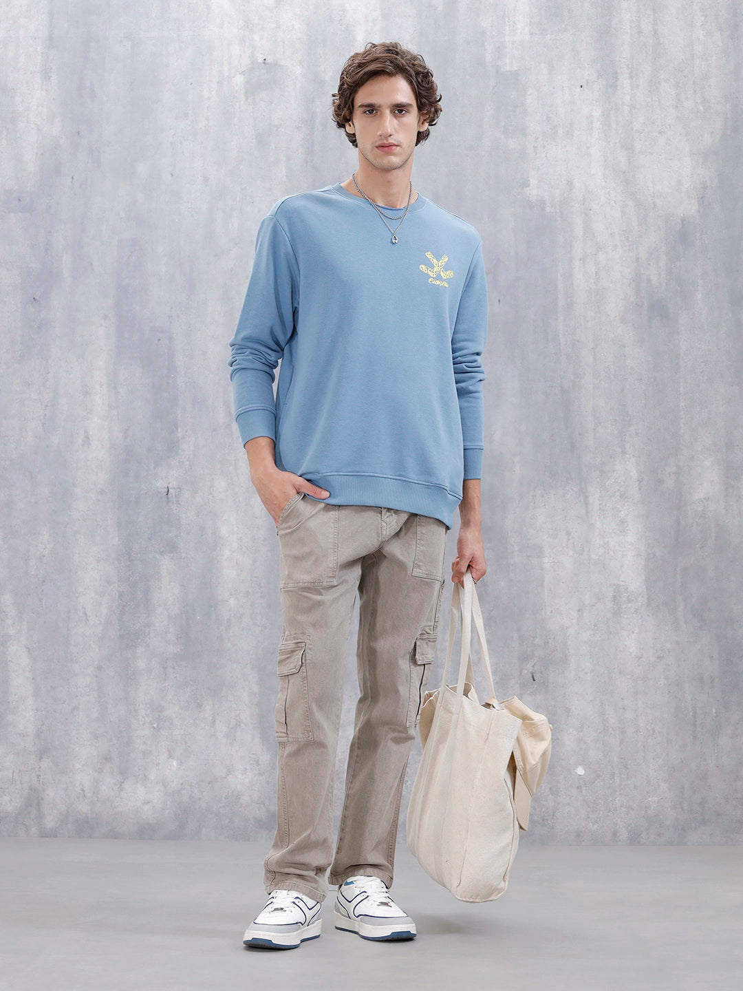 Men's Casual Comfort Fit Branded Sweatshirt | Blue