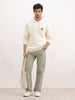Comfort Fit Embroidered Patch Hooded Sweatshirt | Off White