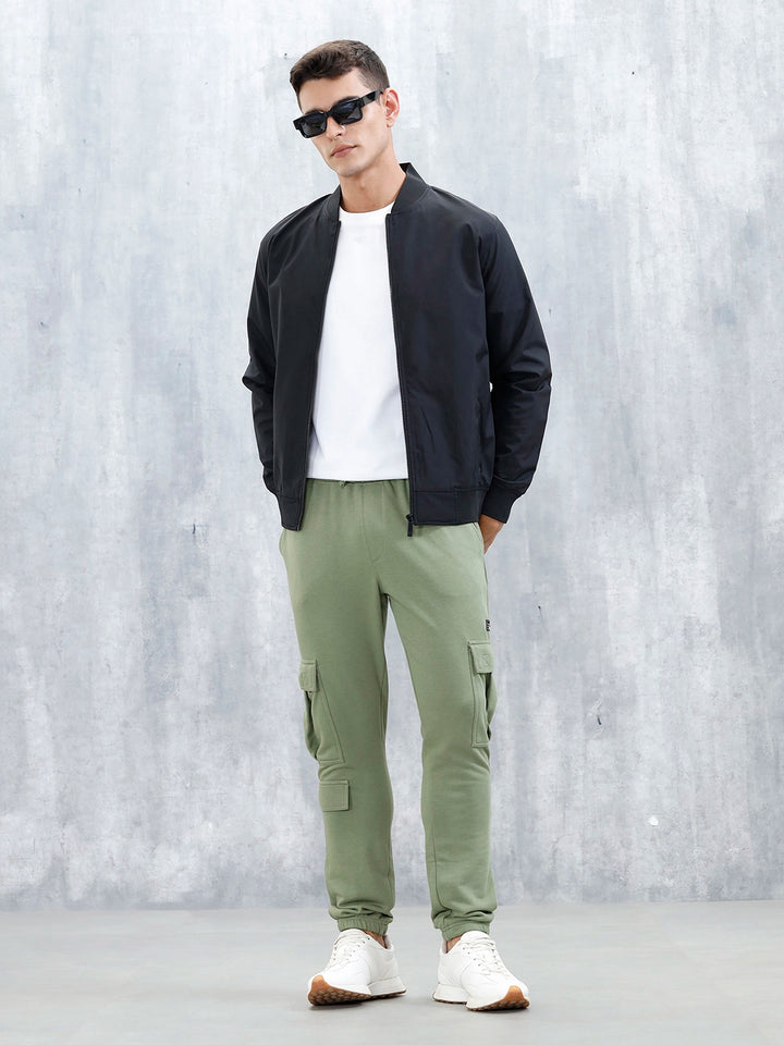 Men's Casual Straight Fit Cargo Knit Jogger | Olive