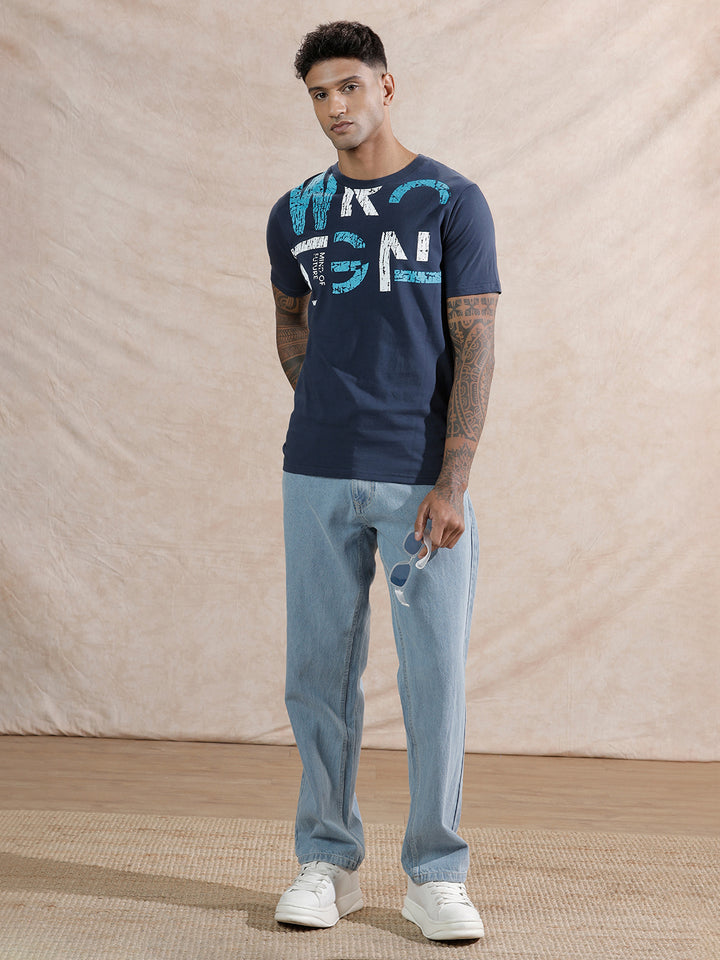 Graphic Slim Fit T-Shirt  | Navy Blue