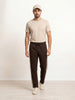 Solid Relaxed Fit Printed Jogger | Brown