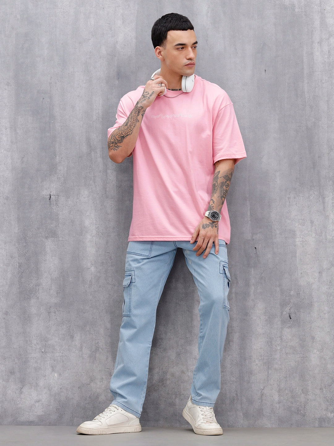 Wrogn Regular Fit Graphic Tee | Pink