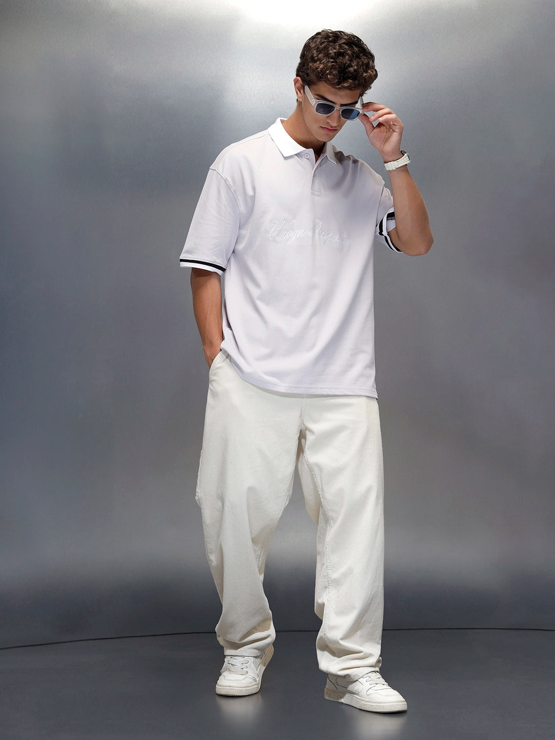 Men's casual embroidered polo t-shirt | Purple