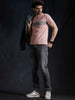 Colour Blocked Pink Casual T-Shirt