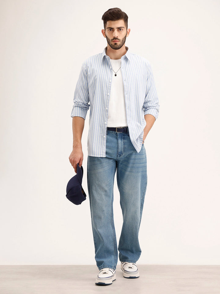 Slim Fit Striped Shirt | Blue