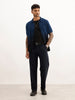 Solid Loose Fit Trouser | Navy Blue