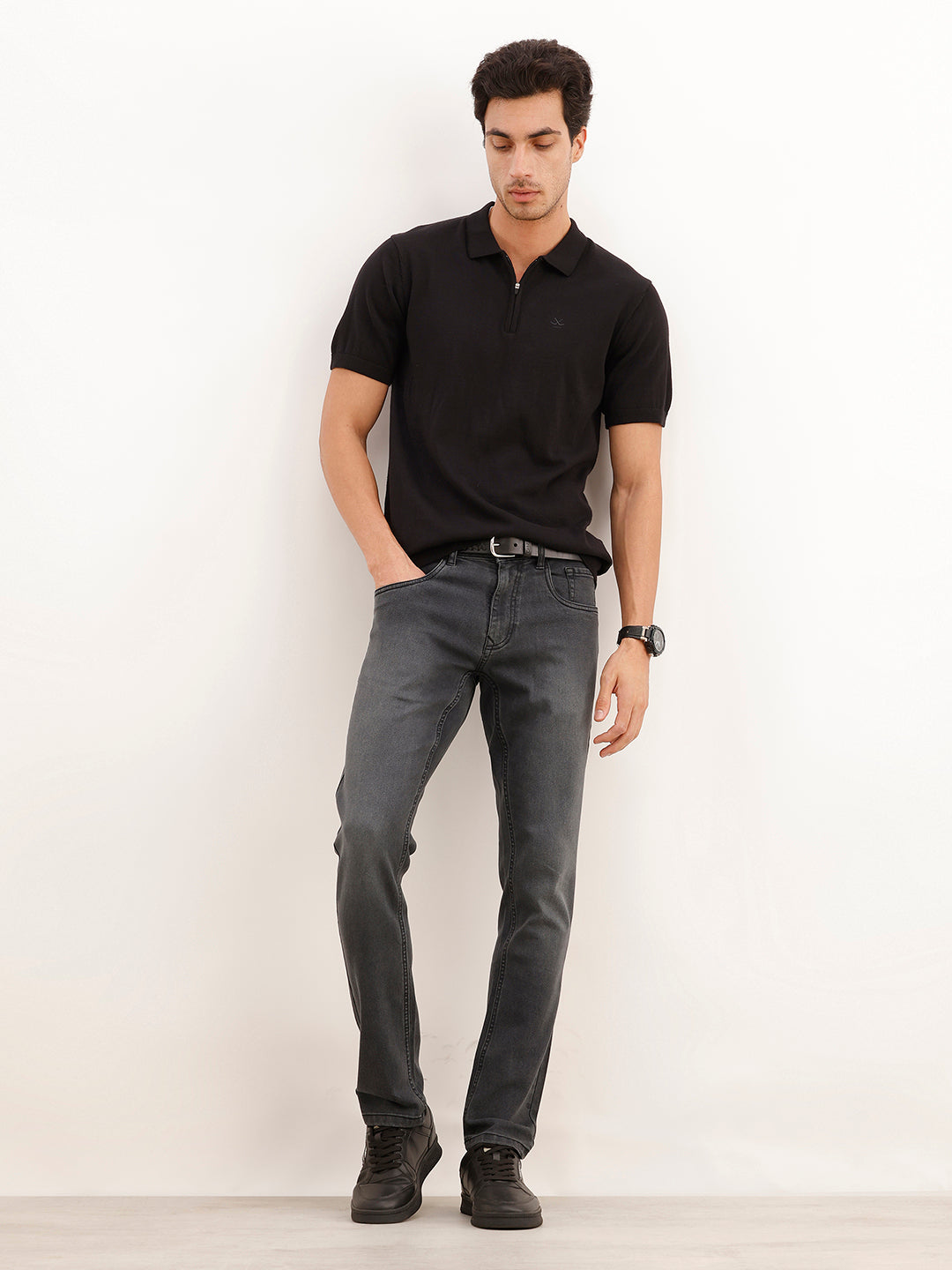 Faded Slim Fit Denim Jeans | Black