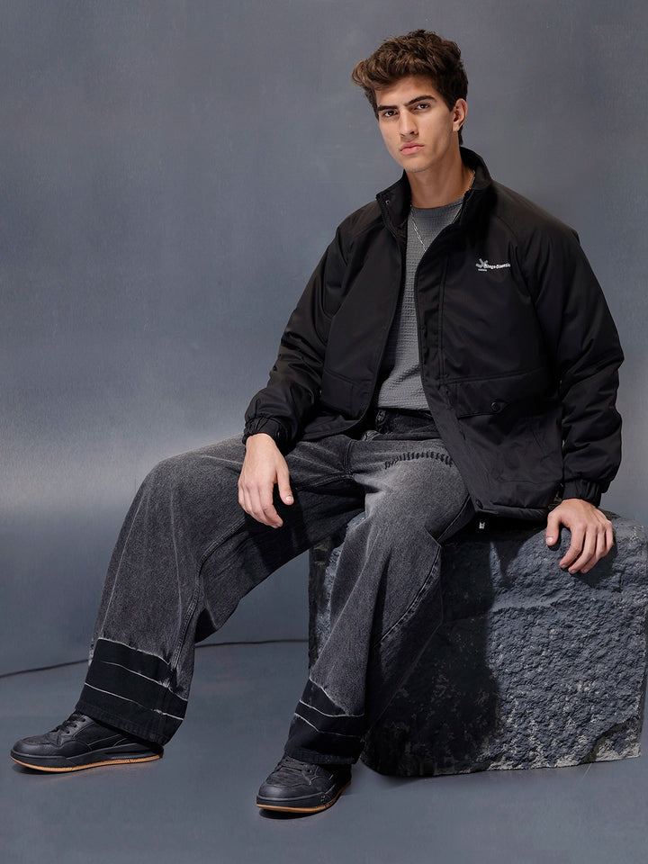 Black Arctic Shield oversize Puffer jacket | Black