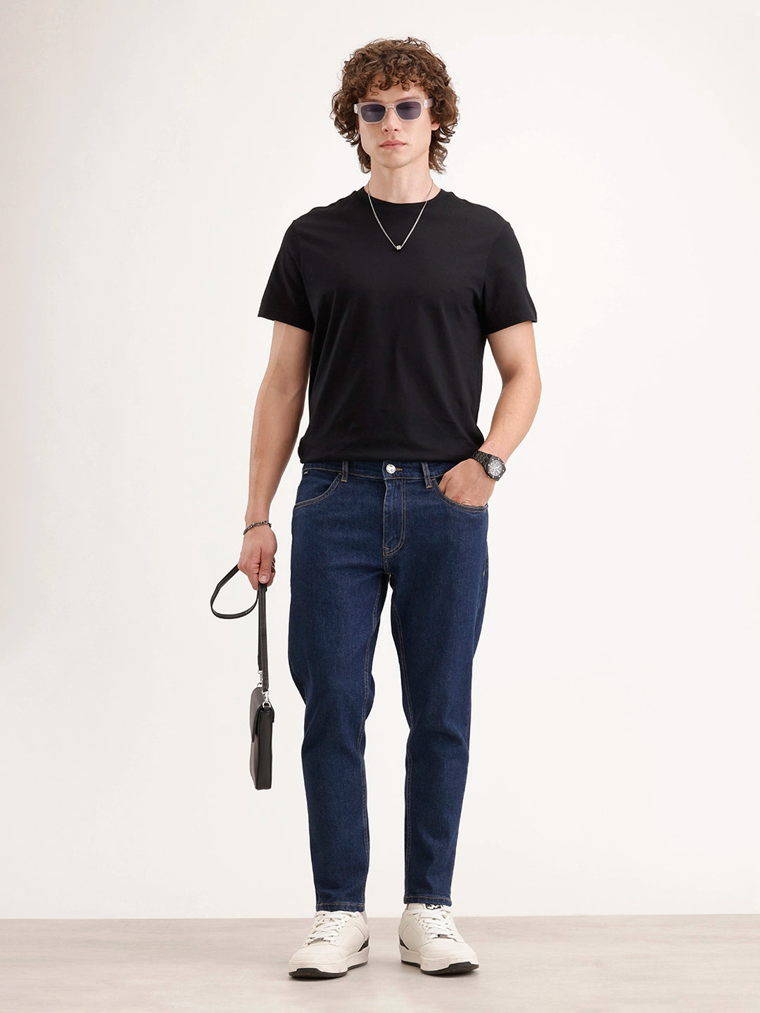 Skinny Cropped Denim Jeans | Dark Blue