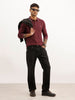 Slim Fit Full Sleeve Tipping Collar Polo T-Shirt | Maroon | WKTS3323