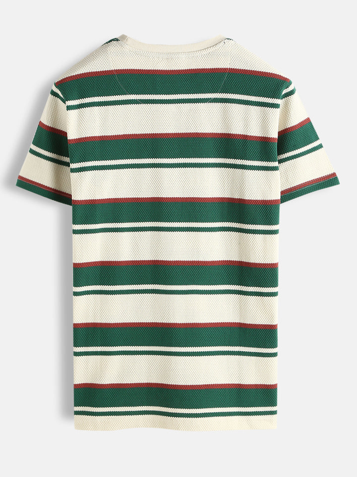 Casual Stripes Slim Fit T-Shirt | Off White