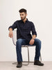 Regular Fit Striped Full Sleeve Shirt | Blue