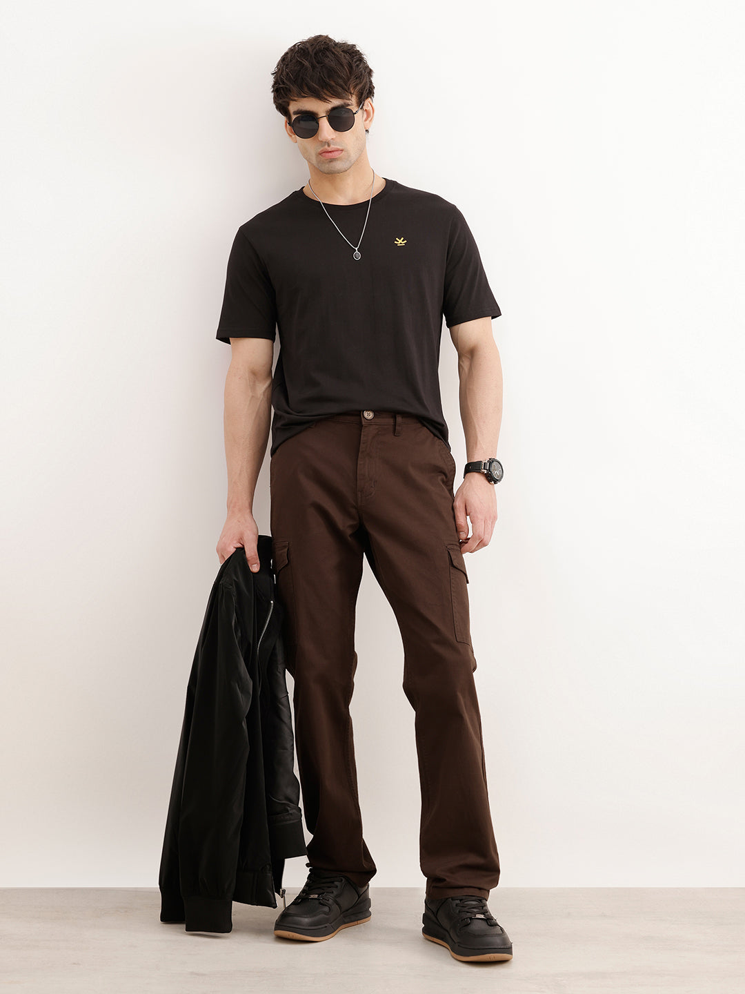 Solid Slim Fit T-Shirt | Black | WKTS9801/NS