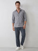 Striped Slim Fit Full Sleeves Shirt | Grey