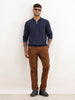 Slim Fit Flatknit Full Sleeve Polo T-Shirt | Navy Blue | WPT02FSSL1256S