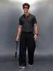 Wrogn Smart Casual Slim Fit Polo for Men | Dark Grey