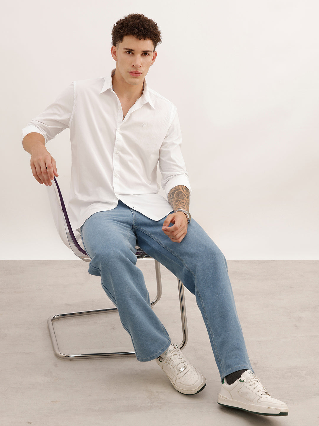 Solid Slim Fit Full Sleeve Shirt | White | WSH02FSSL0170S