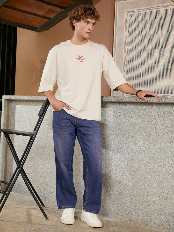 Solid 3/4th Sleeve T-Shirt | Beige