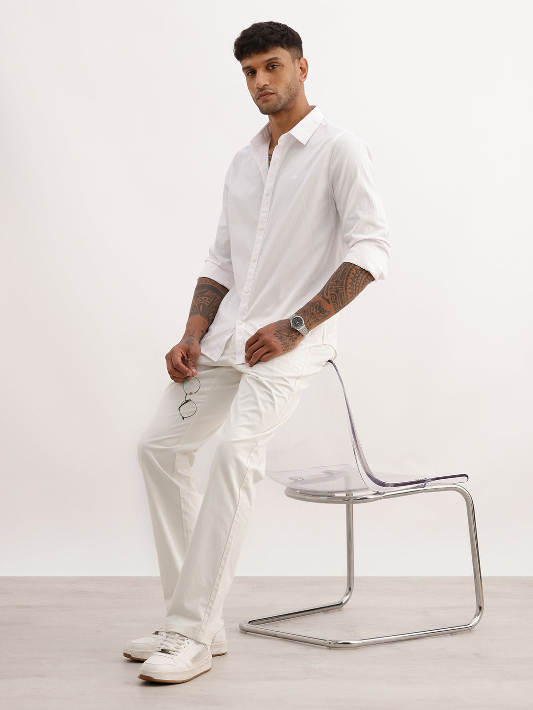 Solid Slim Fit 100% Cotton Shirt | Pink