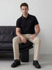 Solid Tipping Collar Polo T-Shirt | Black