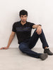 Slim Fit Tipping Collar Polo T-Shirt | Black