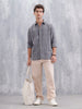 Textured Checkered Pattern Regualr Fit Shirt | Grey